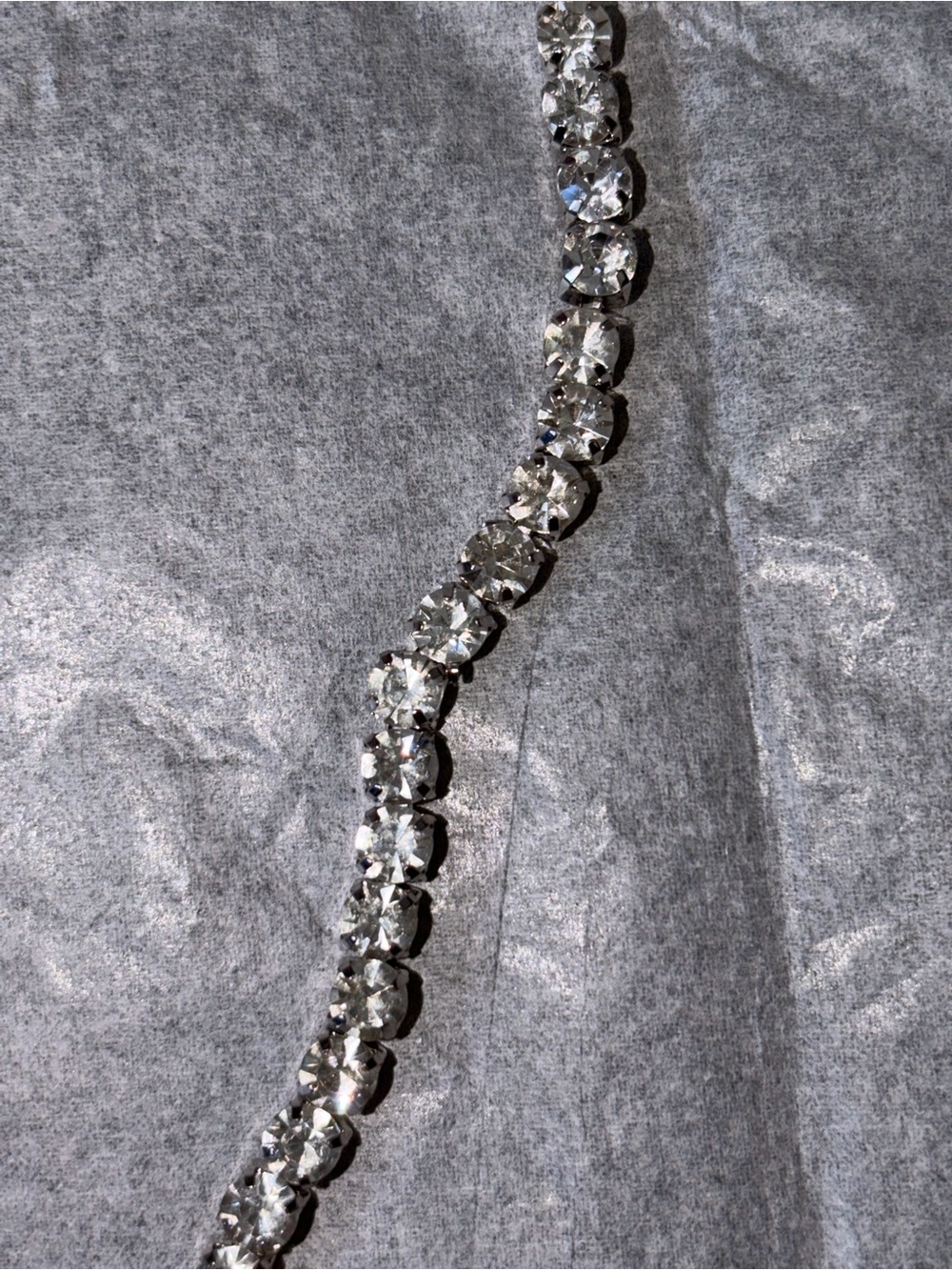 Crystal Cross Pendant Tennis Necklace - Silver Tone - Picture 6 of 7